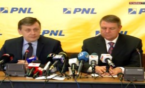 Crin Antonescu si Klaus Johhanis in conferinta de presa de dupa sedinta PNL